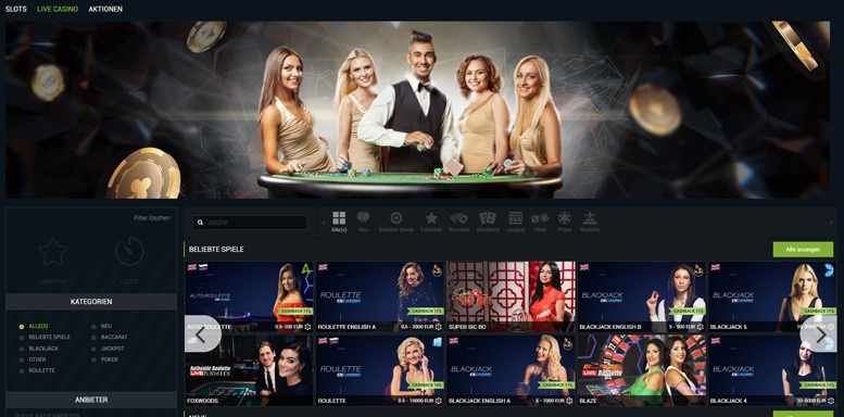 Vorschaubild für das Live Casino von 1xBet