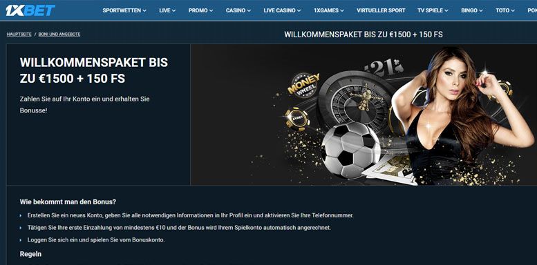 Vorschaubild des 1xBet Casino Bonus