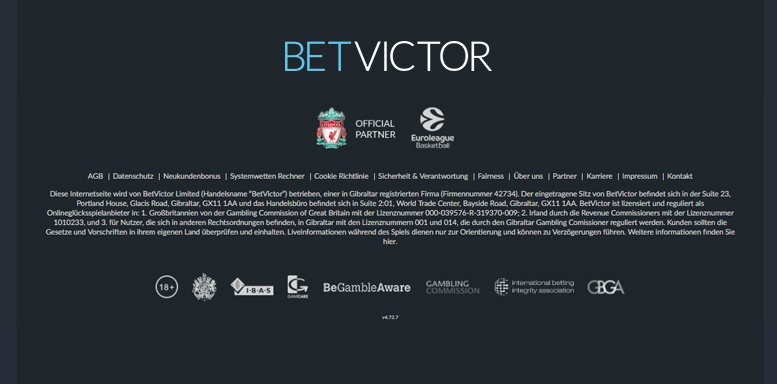 Lizenzen und Sicherheitssiegel des BetVictor Casinos