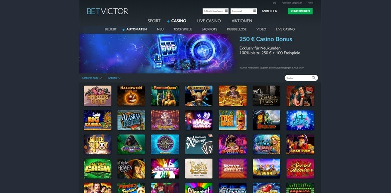 BetVictor Casino Spiele