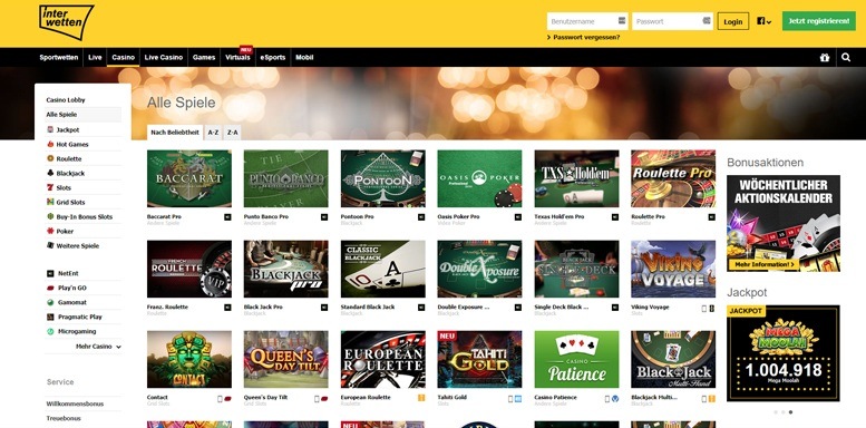 Interwetten Casino Spiele