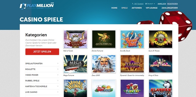 Playmillion Spiele