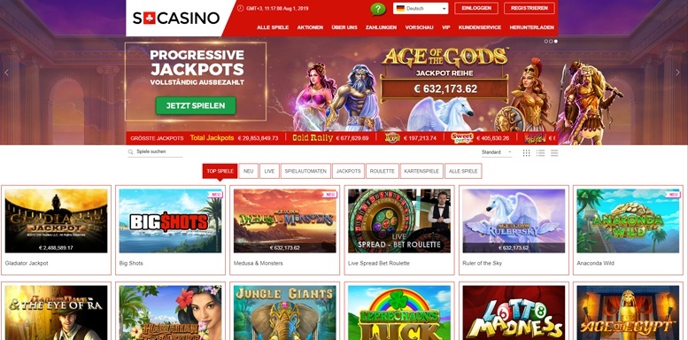 Vorschaubild der Webseite von SCasino