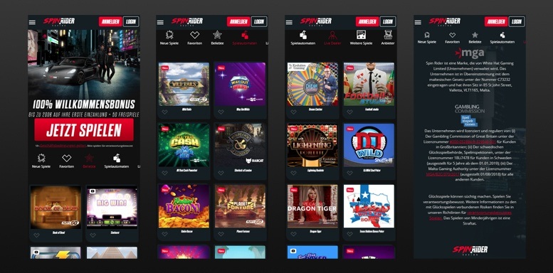 Mobile App von Spin Rider