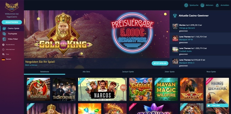 Vorschaubild der Webseite von VegasCasino