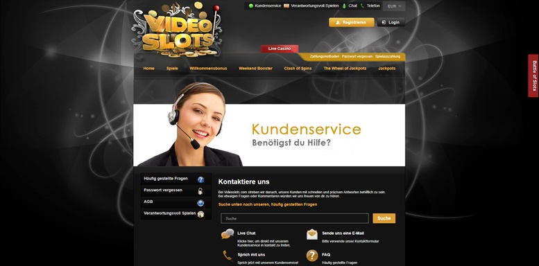 Kundensupport bei Videoslots