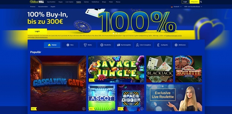 Vorschaubild der Webseite von WilliamHill