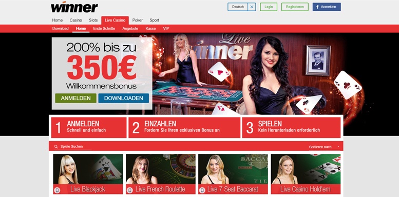 Vorschaubild für das Winner Live Casino