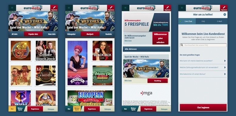 Mobile App von Euroslots