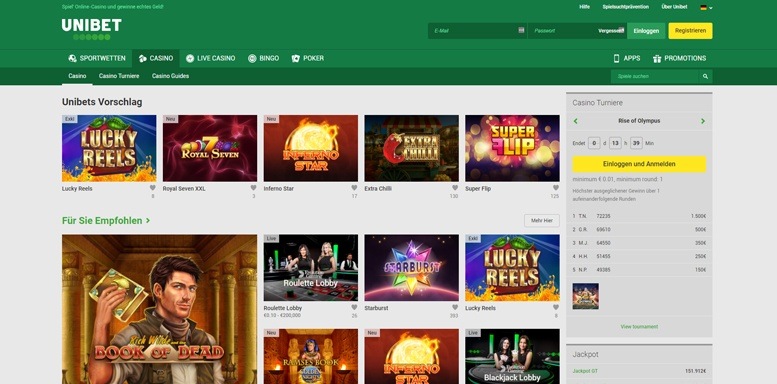 Unibet Casino Spiele