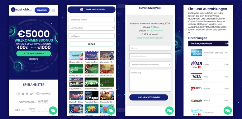 Mobile App von Casinobtc.bet