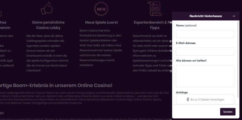 BoomCasino-Kundendienst
